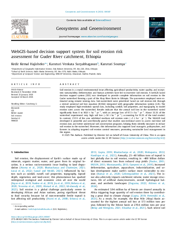 (PDF) WebGIS-based decision support system for soil erosion risk ...
