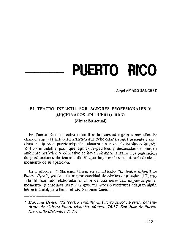 (PDF) Informe de Puerto Rico. El teatro infantil por actores ...