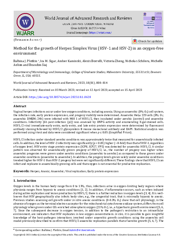 (PDF) Method for the growth of Herpes Simplex Virus (HSV-1 and HSV-2 ...