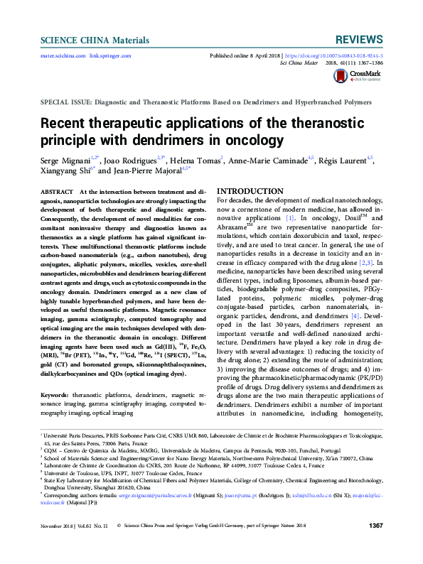 (PDF) Recent therapeutic applications of the theranostic principle with ...
