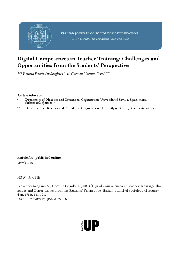 (PDF) Digital Competences in Teacher Training: Challenges and ...