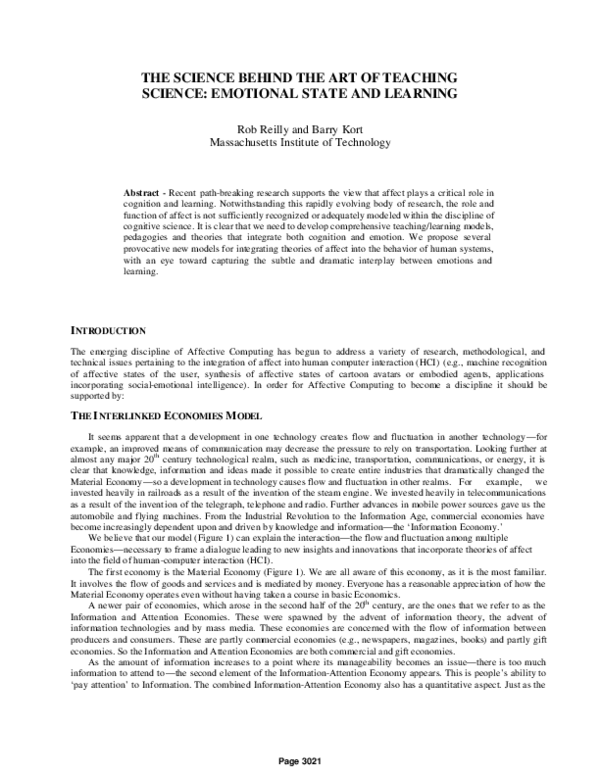 (PDF) The science behind the art of teaching science: emotional state ...