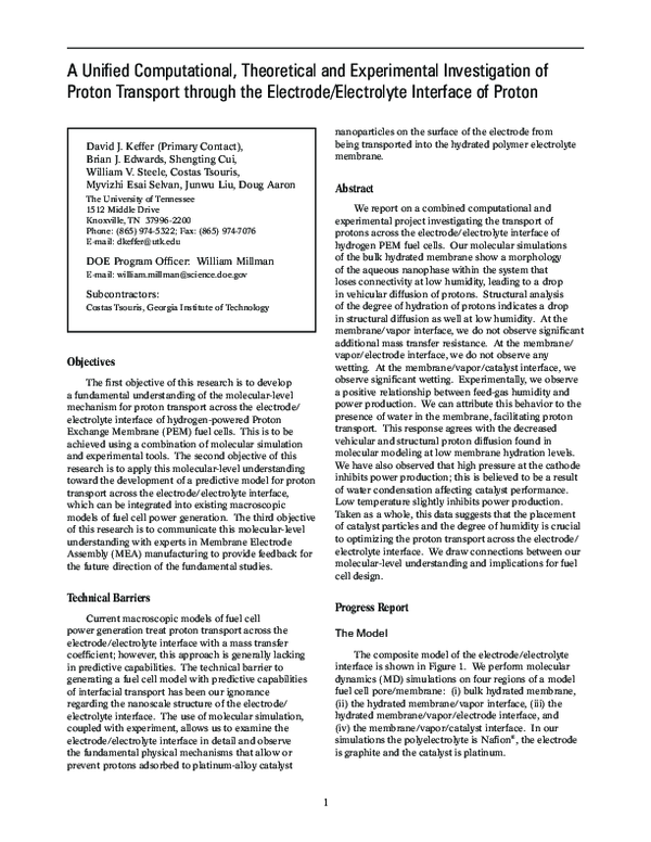 (PDF) A Unified Computational, Theoretical and Experimental ...