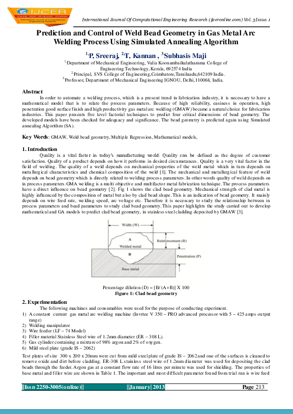 (PDF) Prediction and Control of Weld Bead Geometry in Gas Metal Arc ...
