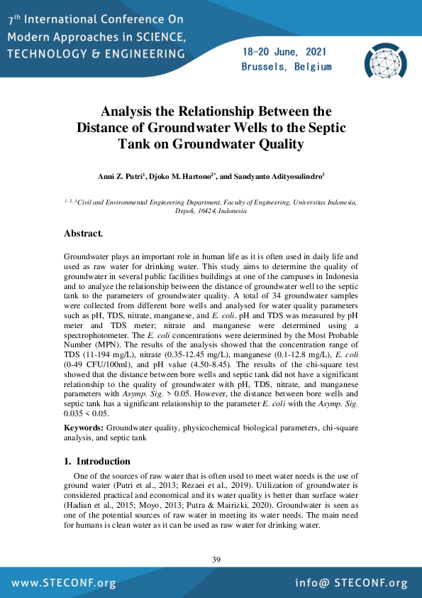 (PDF) Analysis the Relationship Between the Distance of Groundwater ...