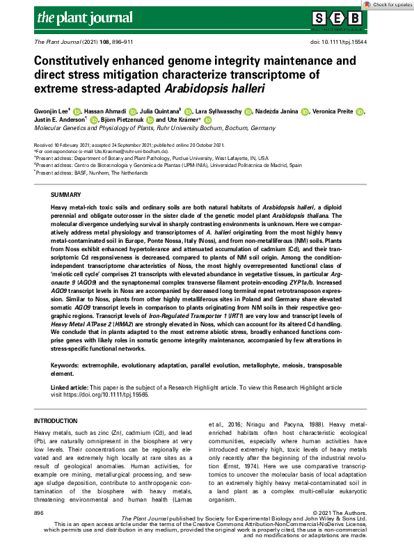 (PDF) Constitutively enhanced genome integrity maintenance and direct ...