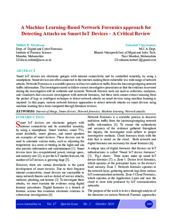 (PDF) A Machine Learning-Based Network Forensics approach for Detecting ...