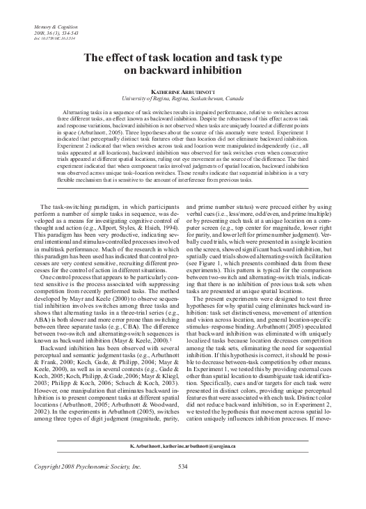 (PDF) The effect of task location and task type on backward inhibition