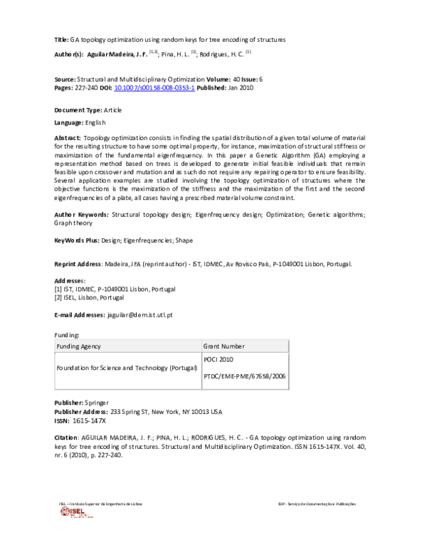 (PDF) GA topology optimization using random keys for tree encoding of ...