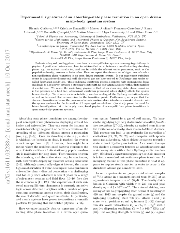 (PDF) Experimental signatures of an absorbing-state phase transition in ...