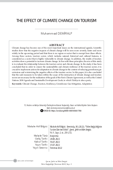 (PDF) THE EFFECT OF CLIMATE CHANGE ON TOURISM