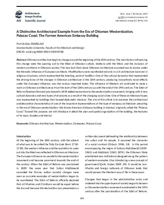 (PDF) A Distinctive Architectural Example from the Era of Ottoman ...