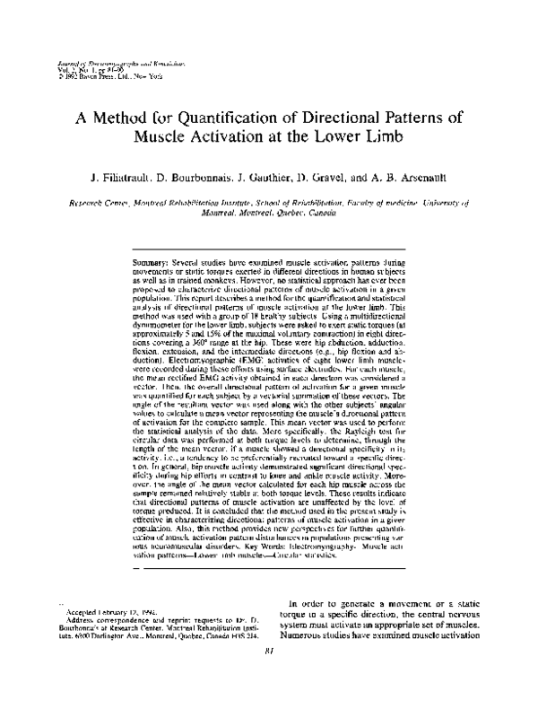 (PDF) A method for quantification of directional patterns of muscle ...
