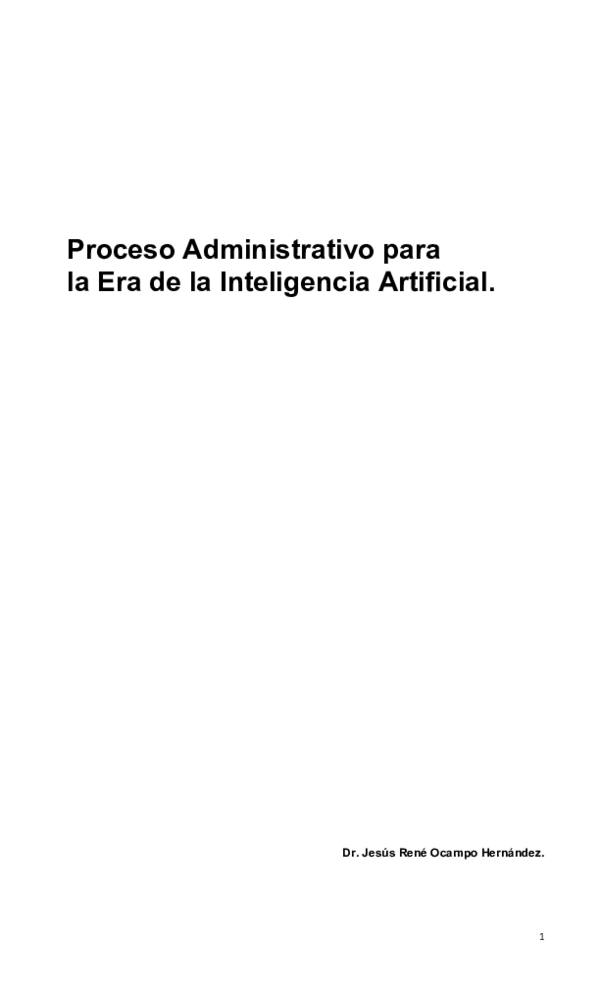 (PDF) El Proceso Administrativo para la Era de la Inteligencia Artificial