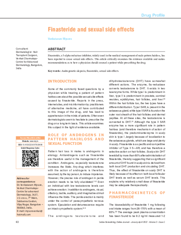 (PDF) Finasteride and sexual side effects