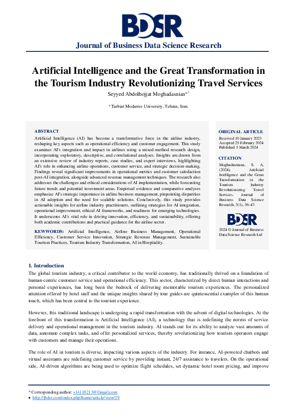 (PDF) Artificial Intelligence in Airline Business Management: A ...
