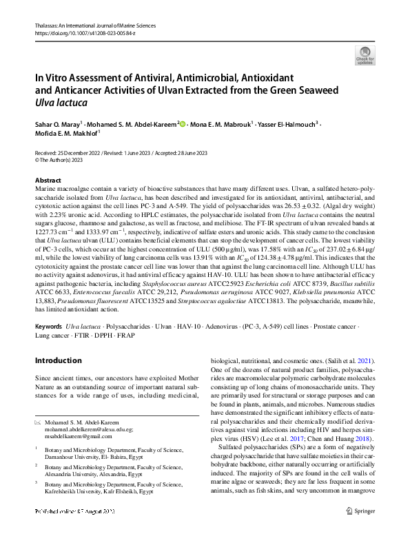 (PDF) In Vitro Assessment of Antiviral, Antimicrobial, Antioxidant and ...
