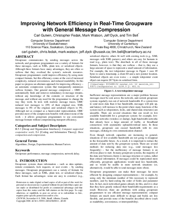 (PDF) Improving network efficiency in real-time groupware with general ...