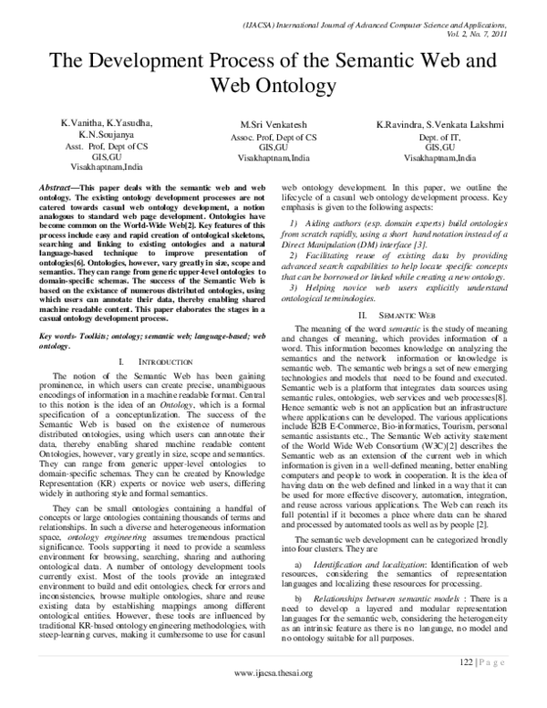 (PDF) The Development Process of the Semantic Web and Web Ontology