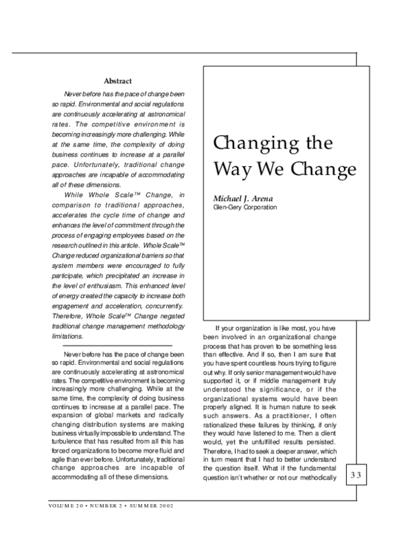 (PDF) Changing the Way We Change