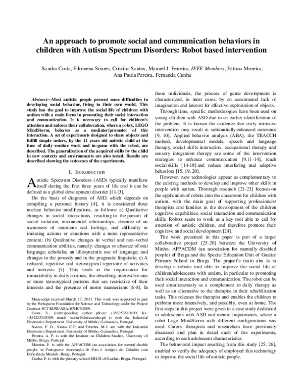 (PDF) An approach to promote social and communication behaviors in ...