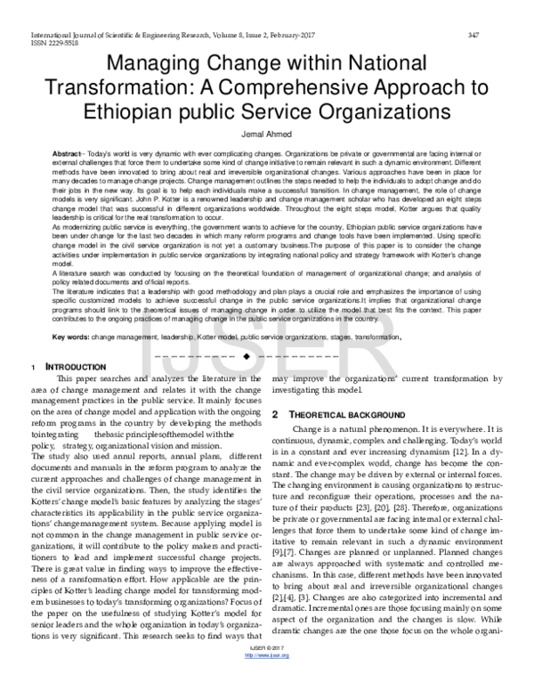 (PDF) Managing Change within National Transformation: A Comprehensive ...