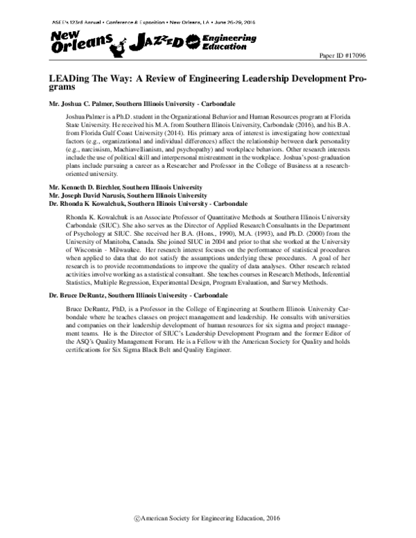 (PDF) LEADing The Way: A Review of Engineering Leadership Development ...