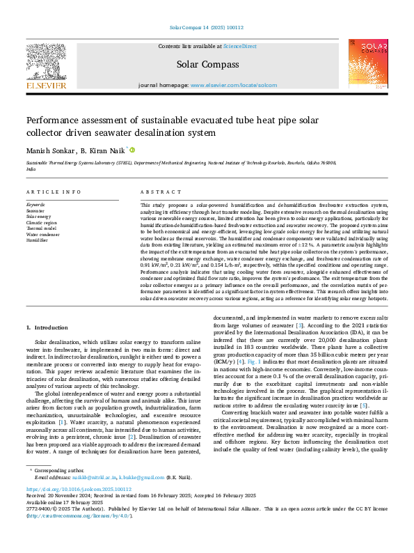 (PDF) Performance assessment of sustainable evacuated tube heat pipe ...