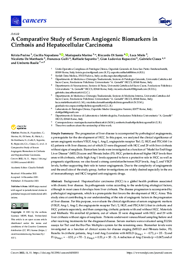 (PDF) A Comparative Study of Serum Angiogenic Biomarkers in Cirrhosis ...
