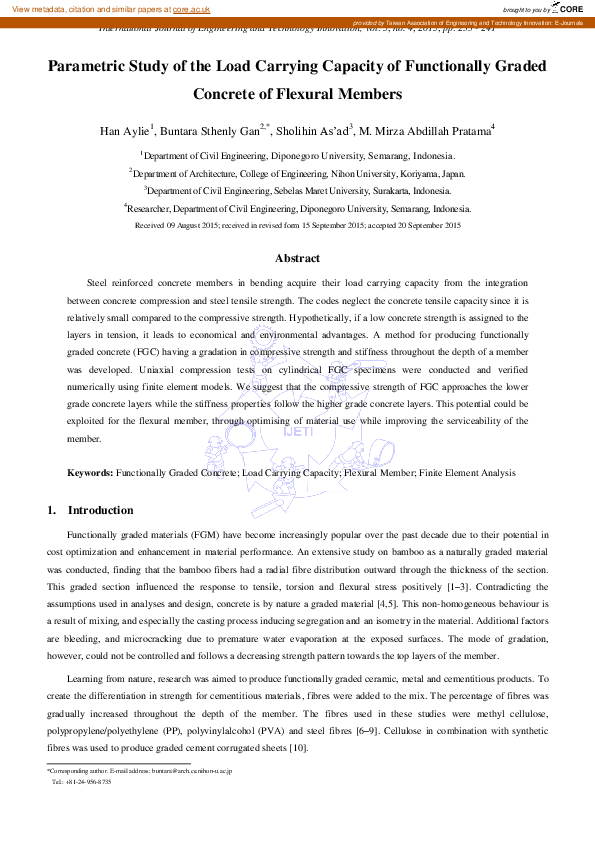 (PDF) Parametric Study of the Load Carrying Capacity of Functionally ...