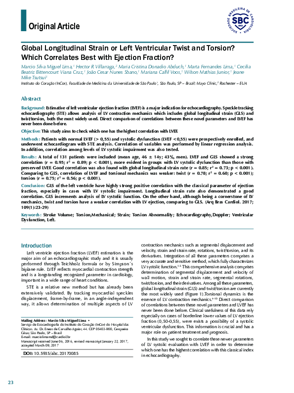 (PDF) Global Longitudinal Strain or Left Ventricular Twist and Torsion ...