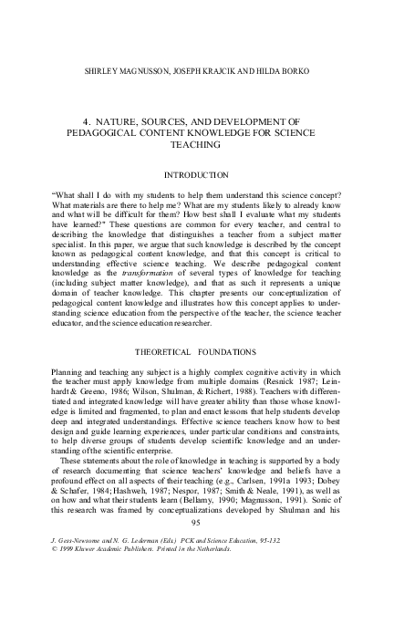 (PDF) Nature, Sources, and Development of Pedagogical Content Knowledge ...