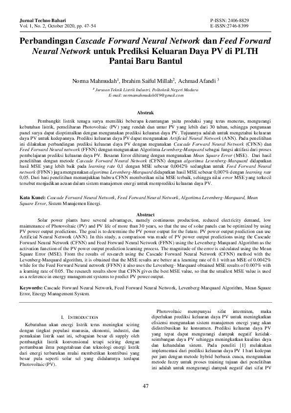 (PDF) Perbandingan Cascade Forward Neural Network dan Feed Forward ...