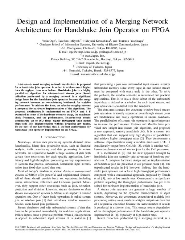 (PDF) Design and Implementation of a Merging Network Architecture for ...