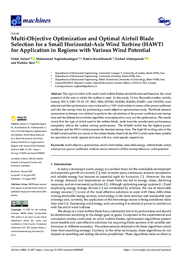 (PDF) Multi-Objective Optimization and Optimal Airfoil Blade Selection ...