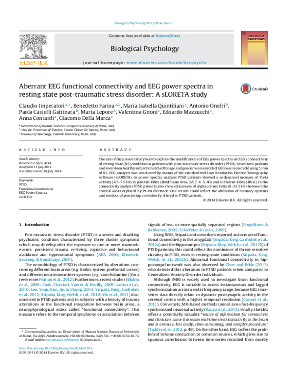 (PDF) Aberrant EEG functional connectivity and EEG power spectra in ...