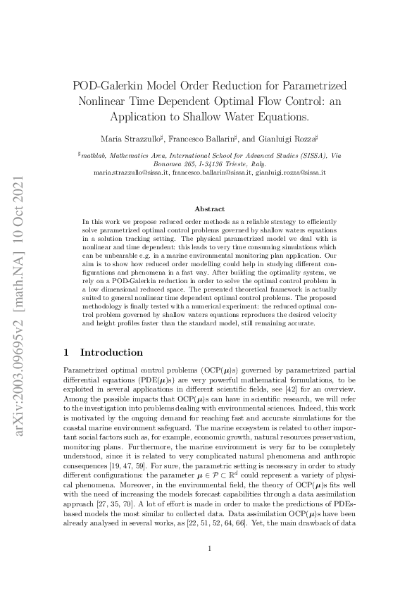 (PDF) POD-Galerkin Model Order Reduction for Parametrized Nonlinear ...