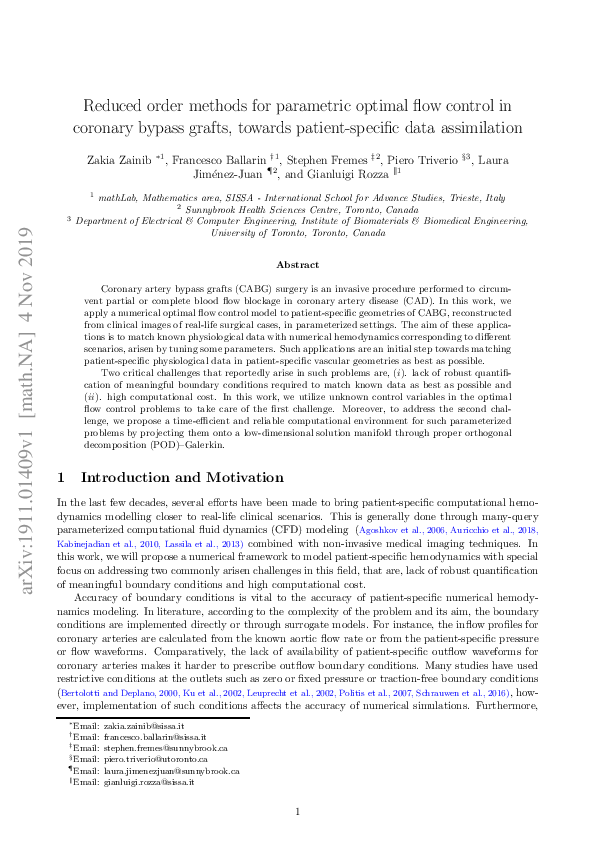 (PDF) Reduced order methods for parametric optimal flow control in ...