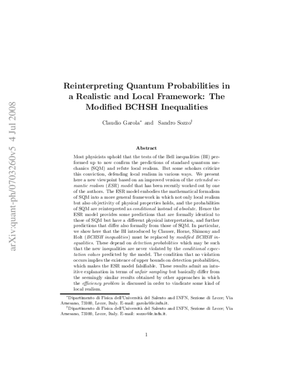 (PDF) Reinterpreting quantum probabilities in a realistic and local ...