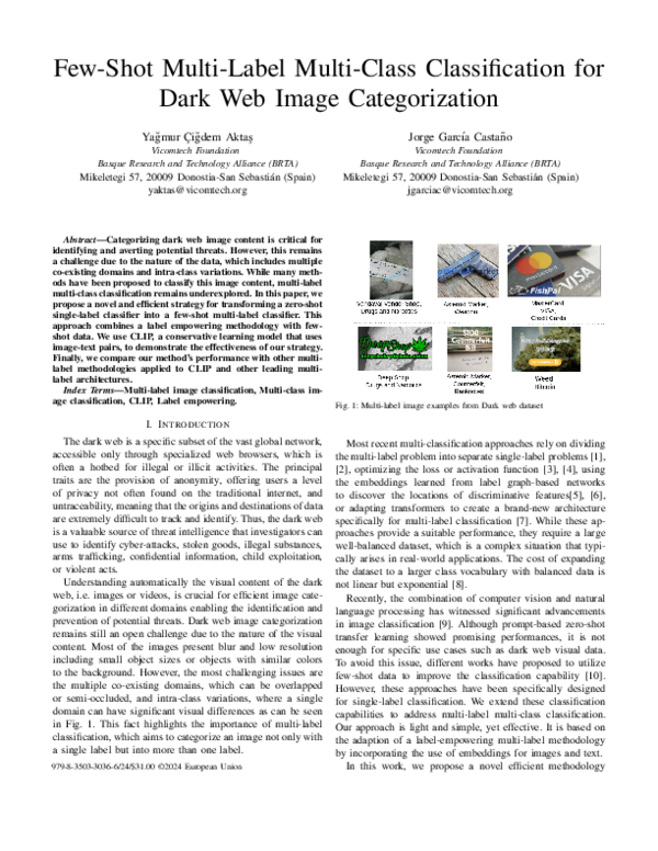 (PDF) Few-Shot Multi-Label Multi-Class Classification for Dark Web ...