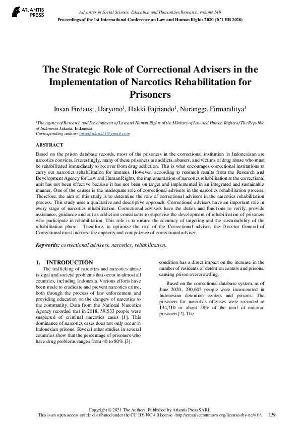 (PDF) The Strategic Role of Correctional Advisers in the Implementation ...