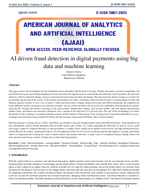 (PDF) AI driven fraud detection in digital payments using big data and ...