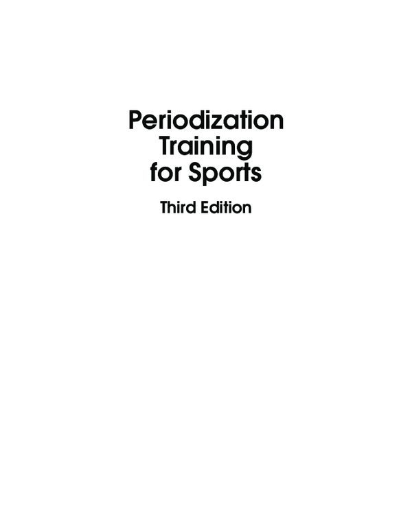 (PDF) Periodization training for sports