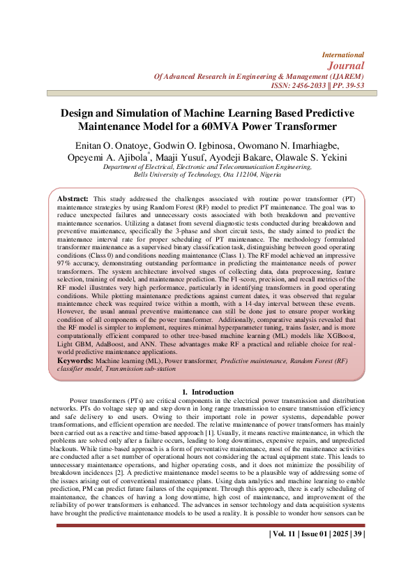 (PDF) Design and Simulation of Machine Learning Based Predictive ...