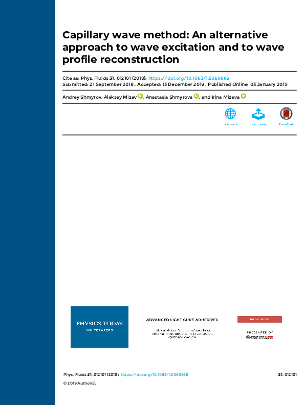 (PDF) Capillary wave method: An alternative approach to wave excitation ...