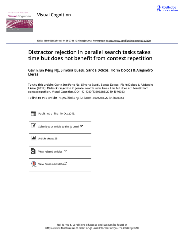 (PDF) Distractor rejection in parallel search tasks takes time but does ...