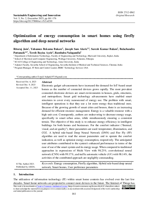 (PDF) Optimization of energy consumption in smart homes using firefly ...