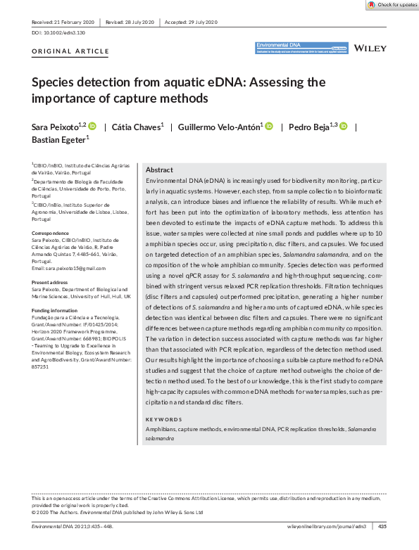(PDF) Species detection from aquatic eDNA: Assessing the importance of ...