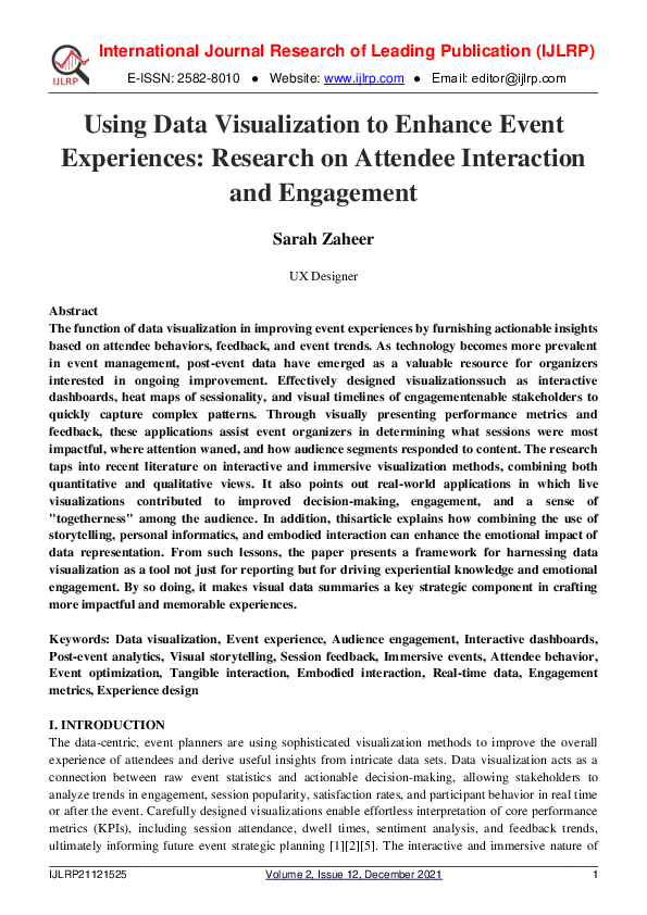 (PDF) Using Data Visualization to Enhance Event Experiences: Research ...