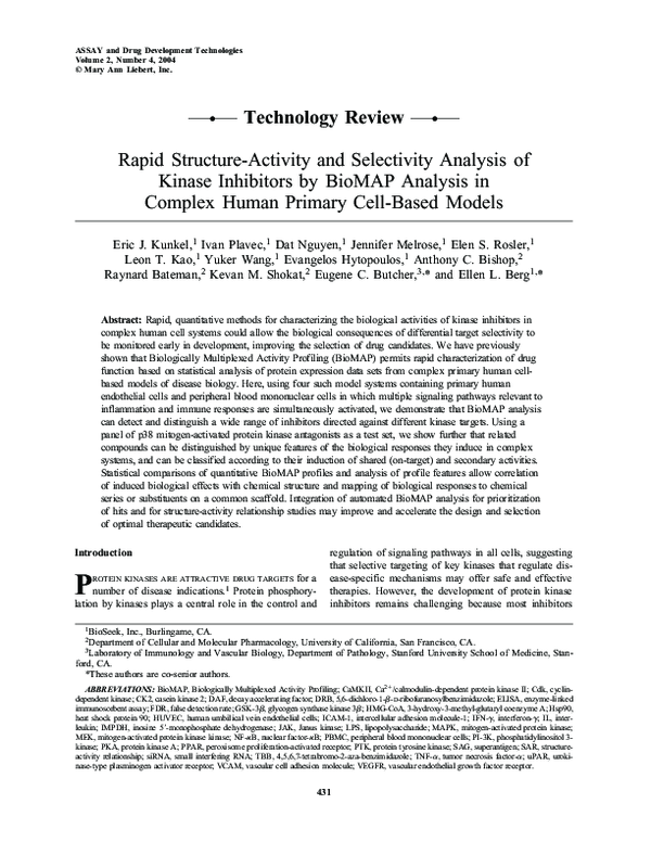 (PDF) Rapid Structure-Activity and Selectivity Analysis of Kinase ...